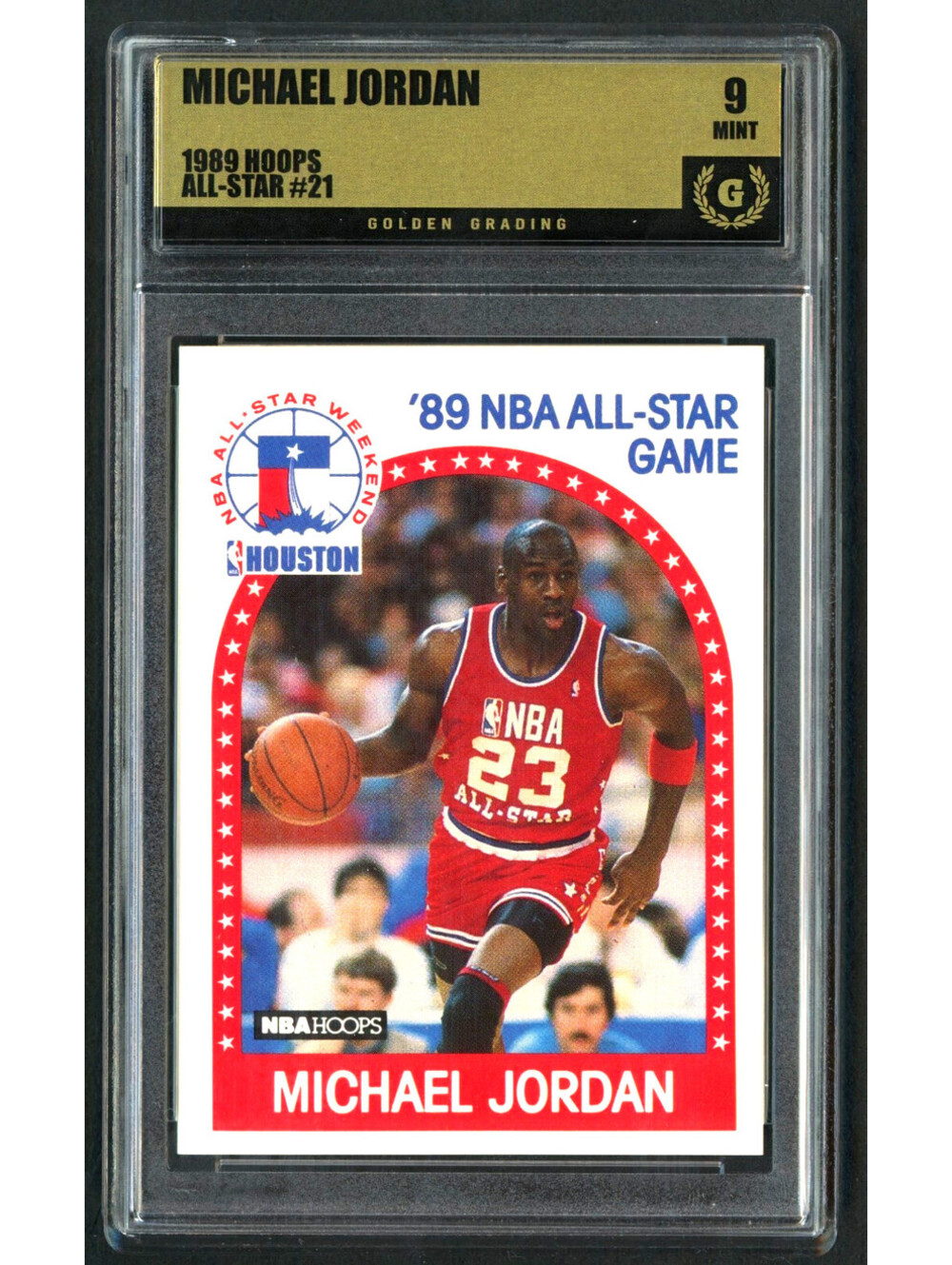 1989 Hoops #21 Michael Jordan All-Star NBA HOF Chicago Bulls Graded 9 Mint
